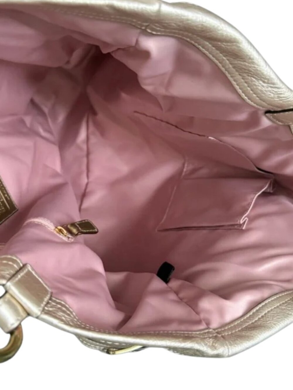 Coach Audrey Andie Cinch Tote Gold Leather Slouchy Buckle Bag Shoulder & Satchel - Picture 4 of 8